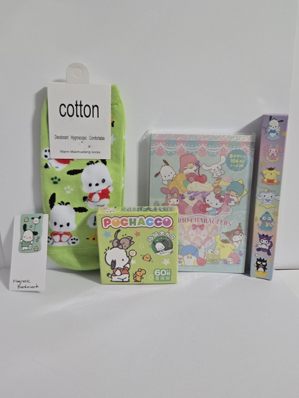 Sanrio Pochacco BlindBox Pen Notebook Socks & Sticker Bundle